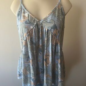 Paisley Spaghetti Strap Baby Doll Top